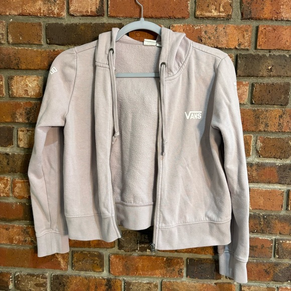 Vans womens cropped zip up hoodie sweatshirt jacket purple/mauve XS - Picture 2 of 5